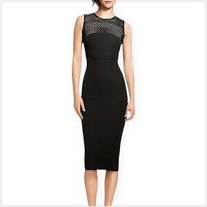 Roland Mouret Banana Republic Black Lace Panel Stretch Sheath Pencil Dress NEW 2